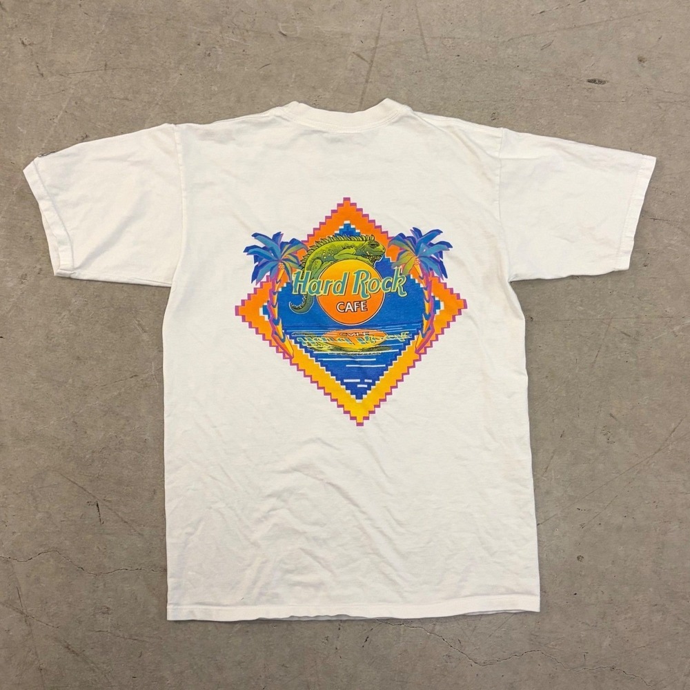 Vintage Hard Rock Cafe St Thomas T-Shirt White Iguana Graphic Heavy Tee Large